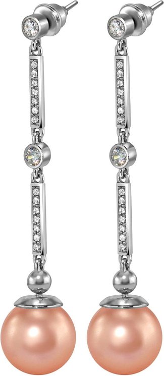 Серьги из серебра с жемчугом и кристаллом swarovski (Арт.aas-5-12-14-s)