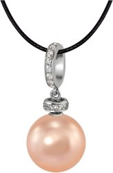 Кулон из серебра с жемчугом и кристаллом swarovski (Арт.abp-2-12-12-s)