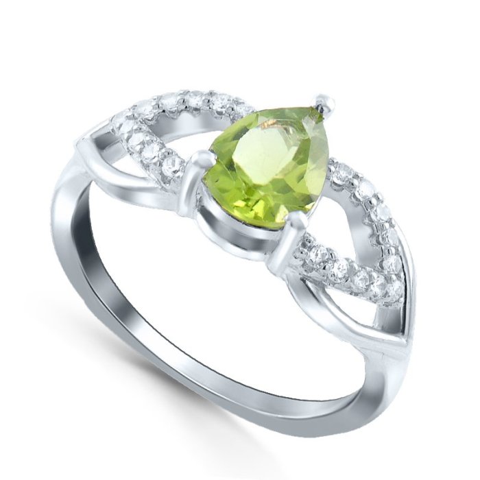 Кольцо Серебряные крылья (Арт.21knys1720-155_hrizolit_kubcirkonii_30)