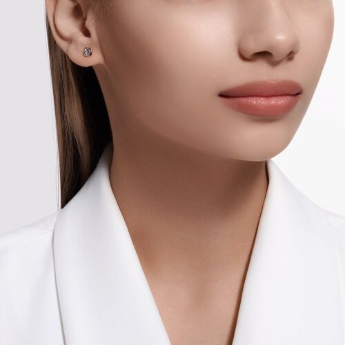 Серьги пусеты золотые пробы 585 с топазом (Арт.51-322-01307-4)