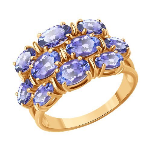 Кольцо из золота с танзанитами (Арт.6014389)