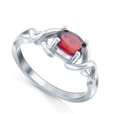 Кольцо Серебряные крылья (Арт.21knys1840-155_granat)