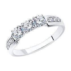 Кольцо из серебра с фианитами (Арт.94012864)