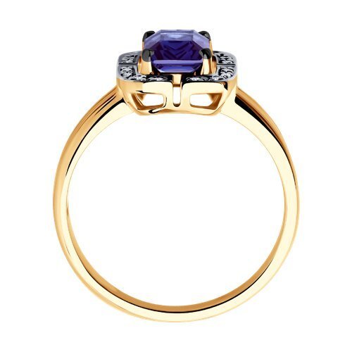 Кольцо из золота с бриллиантами и танзанитом «Сияние Танзании» Соколов (арт.6014)