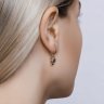 Серьги из золота с бесцветными и чёрными бриллиантами (Арт.7020057)