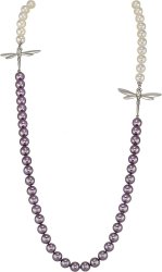 Ожерелье из серебра с жемчугом и кристаллом swarovski Русские Самоцветы (Арт.l24-df28-s-16-1)