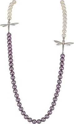 Ожерелье из серебра с жемчугом и куб. цирконием (Арт.l24-df28-s-16-1)