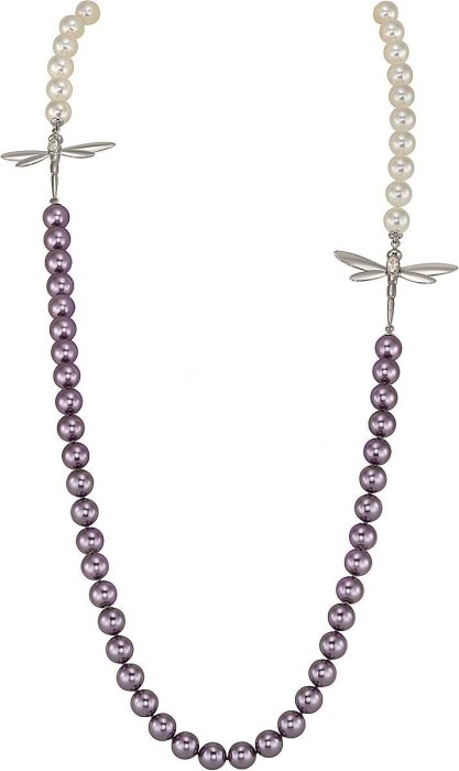 Ожерелье из серебра с жемчугом и куб. цирконием (Арт.l24-df28-s-16-1)