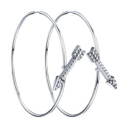 Серьги из серебра с фианитами (Арт.94025321)