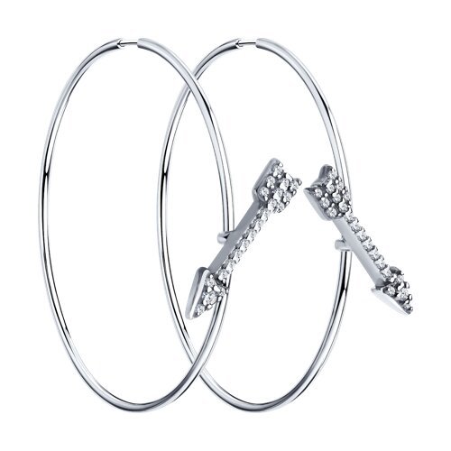 Серьги из серебра с фианитами (Арт.94025321)
