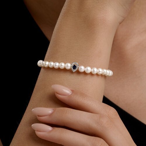 Браслет золотой пробы 585 с миксом камней (Арт.79-50018)