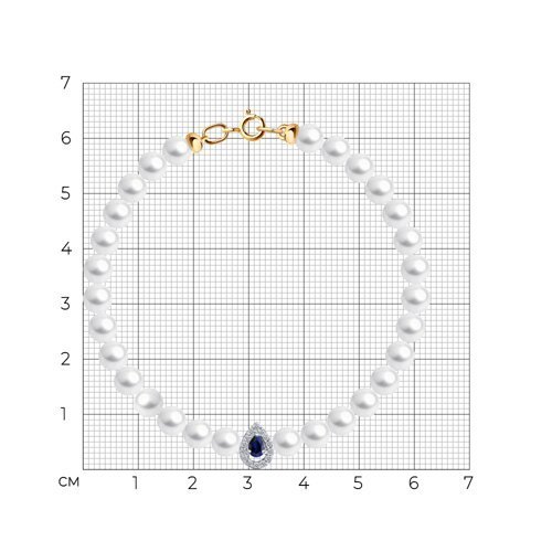 Браслет золотой пробы 585 с миксом камней (Арт.79-50018)