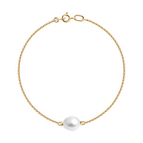 Браслет золотой пробы 585 с жемчугом (Арт.795065)