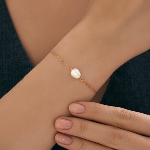 Браслет золотой пробы 585 с жемчугом (Арт.795065)