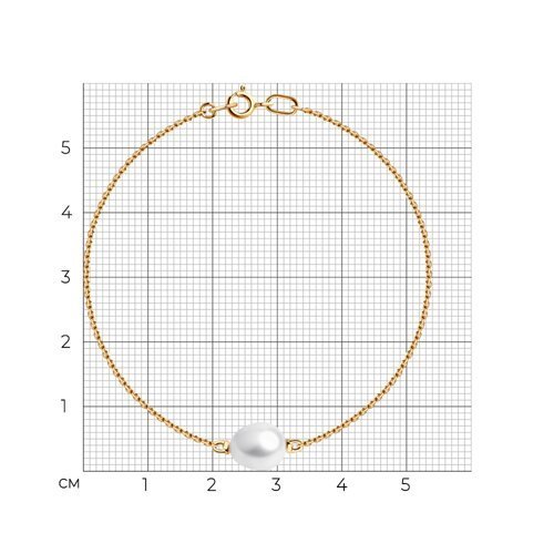 Браслет золотой пробы 585 с жемчугом (Арт.795065)
