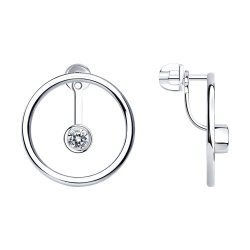 Серьги из серебра с фианитами (Арт.94025888)