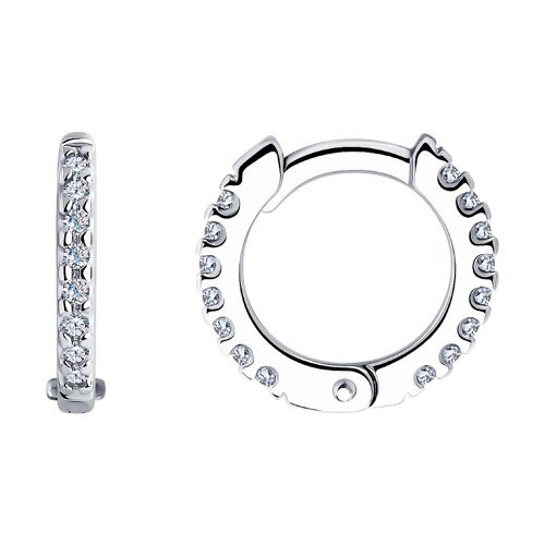 Серьги из серебра с фианитами (Арт.94025998)