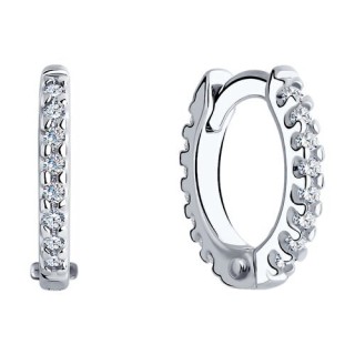Серьги из серебра с фианитами «Сияние линии» SOKOLOV (арт.9402)