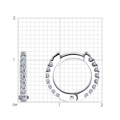 Серьги из серебра с фианитами (Арт.94025998)