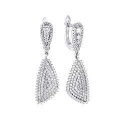 Серьги из серебра с фианитом (Арт.cz-e02133-x-w-w-x-w)