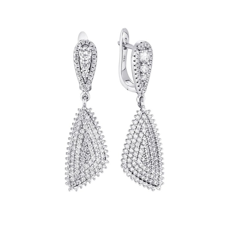 Серьги из серебра с фианитом (Арт.cz-e02133-x-w-w-x-w)