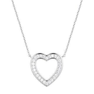 Ожерелье из серебра с фианитами «Сияющее Сердце» Fresh Jewelry (арт.CZ-N03373-X-W-X-X-W)