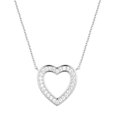 Ожерелье из серебра с фианитами «Сияющее Сердце» Fresh Jewelry (арт.CZ-N03373-X-W-X-X-W)
