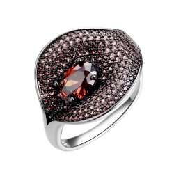 Кольцо из серебра с фианитом (Арт.cz-r02367-x-wb-db-x-db)