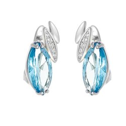 Серьги из серебра с куб. цирконием и ситаллом (Арт.pd-e00530-x-w-lbg-x-w)