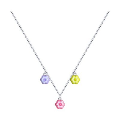 Колье из серебра с эмалью «Радужный бутон» SOKOLOV (арт.94070439)