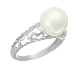 Кольцо серебряное с жемчугом «Nautilus» Fresh Jewelry (арт.PI-R01949-X-W-PS-X-X)