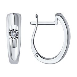 Серьги из белого золота с бриллиантами (Арт.1021548)