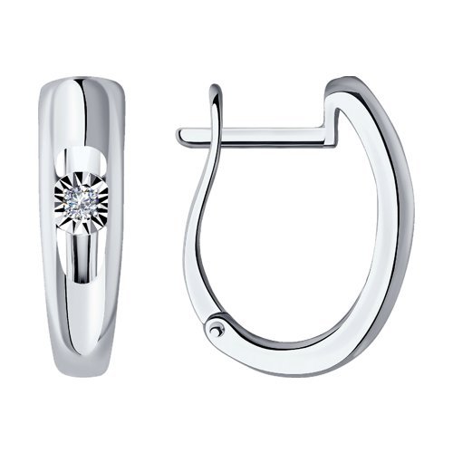 Серьги из белого золота с бриллиантами (Арт.1021548)