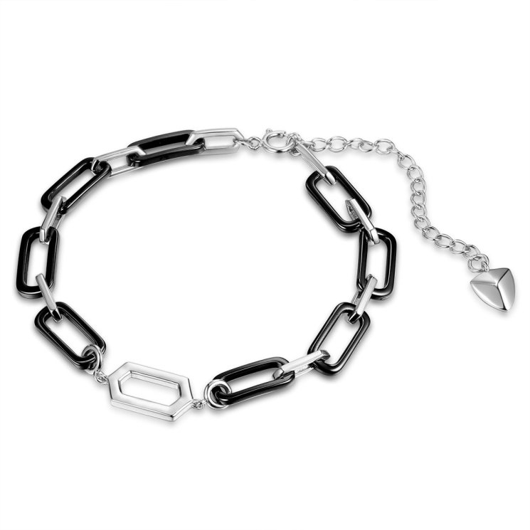 Браслет из серебра с керамикой (Арт.tc-b02370-b-w-x-x-x)