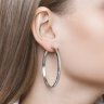 Серьги конго из серебра с алмазной гранью и матированием (Арт.94140076)