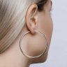 Серьги конго из серебра с алмазной гранью и матированием (Арт.94140076)