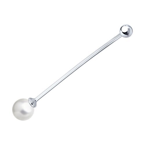 Брошь из серебра с синтетическим жемчугом (Арт.94-140-02370-1)