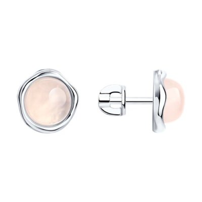 Серьги из серебра с кварцами (Арт.83020259)