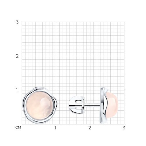 Серьги из серебра с кварцами (Арт.83020259)