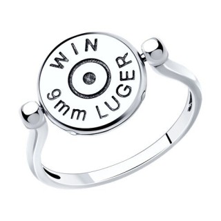 Кольцо серебряное с чернением «WIN Luger» Соколов (арт.9501)
