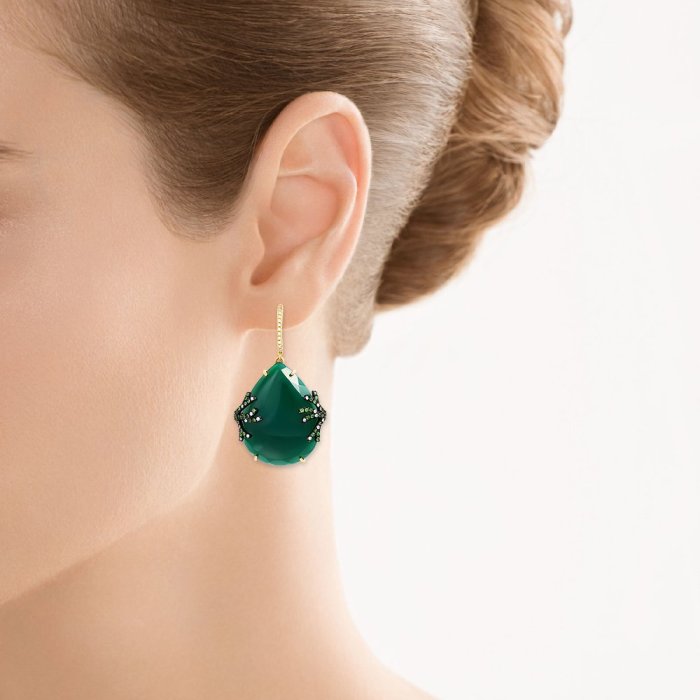 Серьги из золота с агатом и бриллиантом (Арт.hf04227ee-ygag_tv_zag_yg)