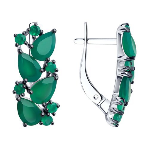 Серьги из серебра с агатами (Арт.92022763)