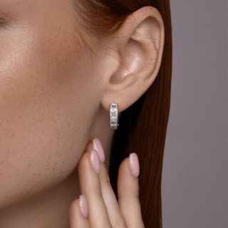 Серьги из серебра с фианитами «Ледяной куб» Соколов (арт.9402-6724)