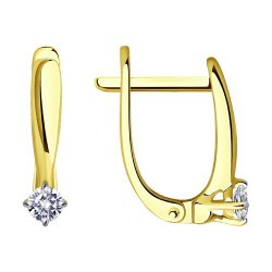 Серьги из желтого золота с бриллиантами (Арт.1021834-2)