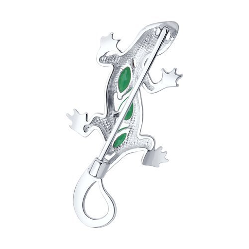 Брошь из серебра с агатами и фианитом (Арт.92040104)