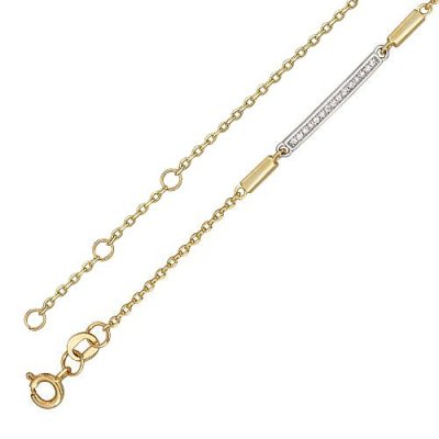 Браслет золотой с фианитами «Континенты Америка» Estet (арт.01Б161560Ж)