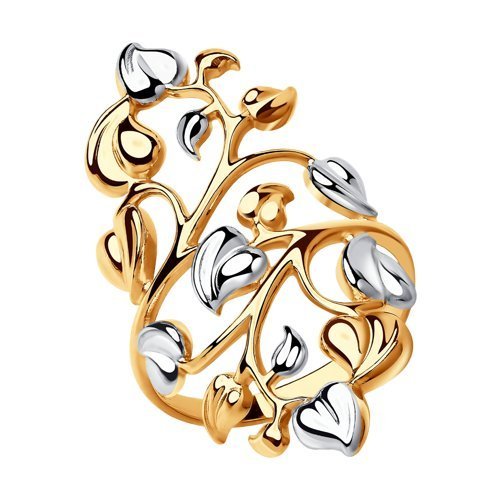 Позолоченное кольцо из серебра (Арт.93010594)