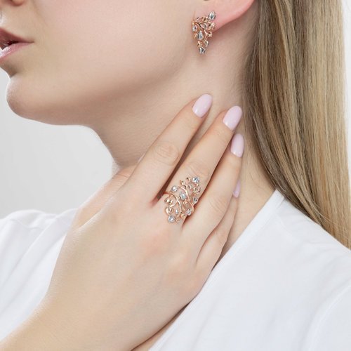 Позолоченное кольцо из серебра (Арт.93010594)