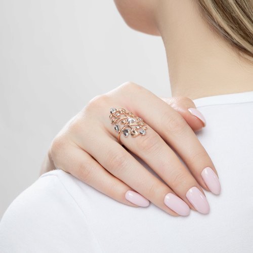 Позолоченное кольцо из серебра (Арт.93010594)