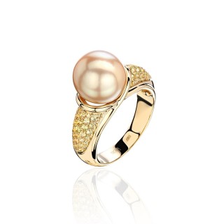 Кольцо золото с жемчугом и сапфирами «Aphrodite Glow» Эстет (арт.01К5313831-1)